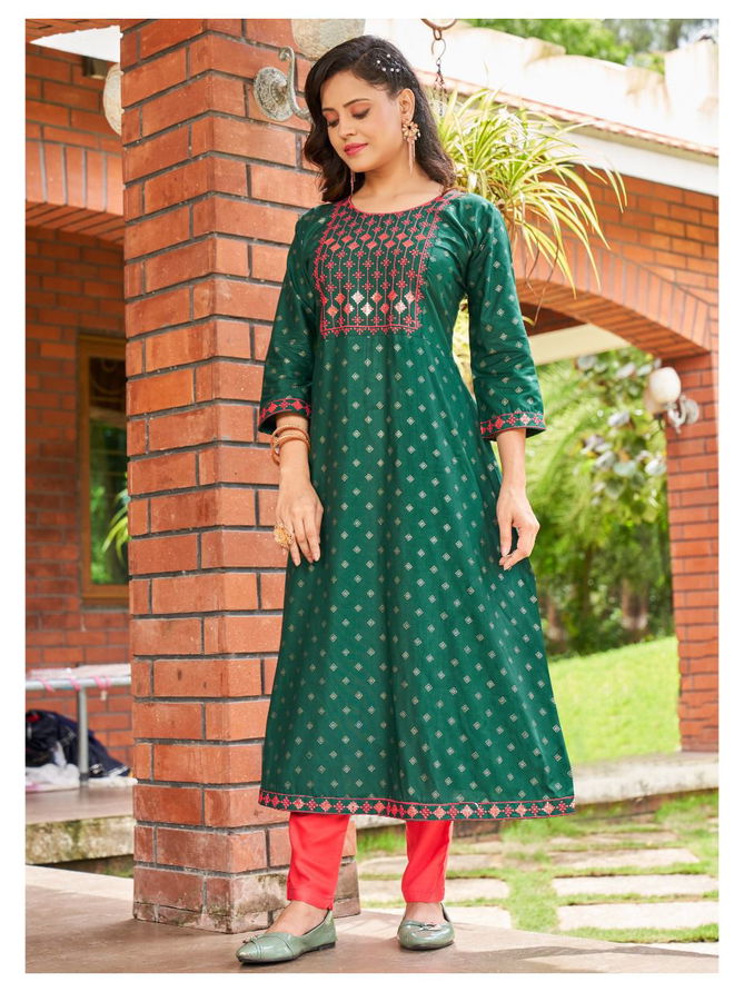 Ala Vaikuthupuram Super Printed Designer Wholesale Anarkali Kurtis
